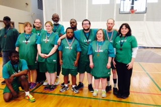 Special Olympics Group in Basketball Court